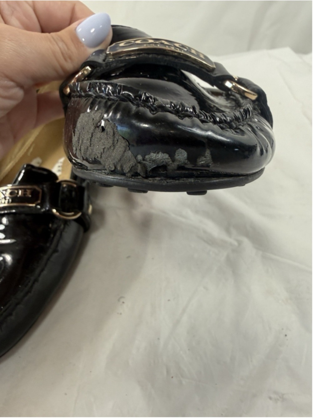 Vintage Coach FAYE 1941 Black patent Loafers size 7 B - Picture 14 of 14